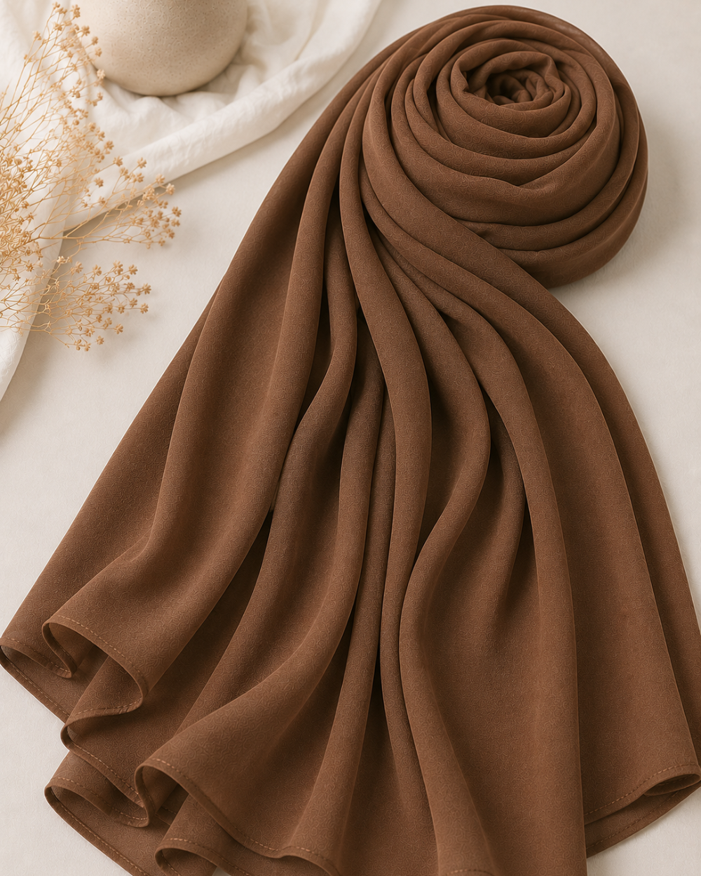 Georgette Hijab - Caramel Brown