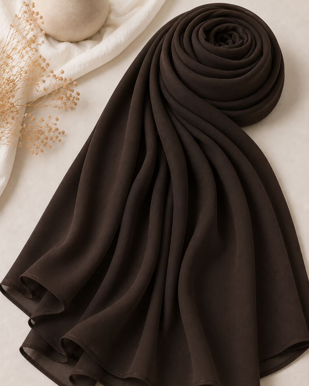 Georgette Hijab - Dark Brown