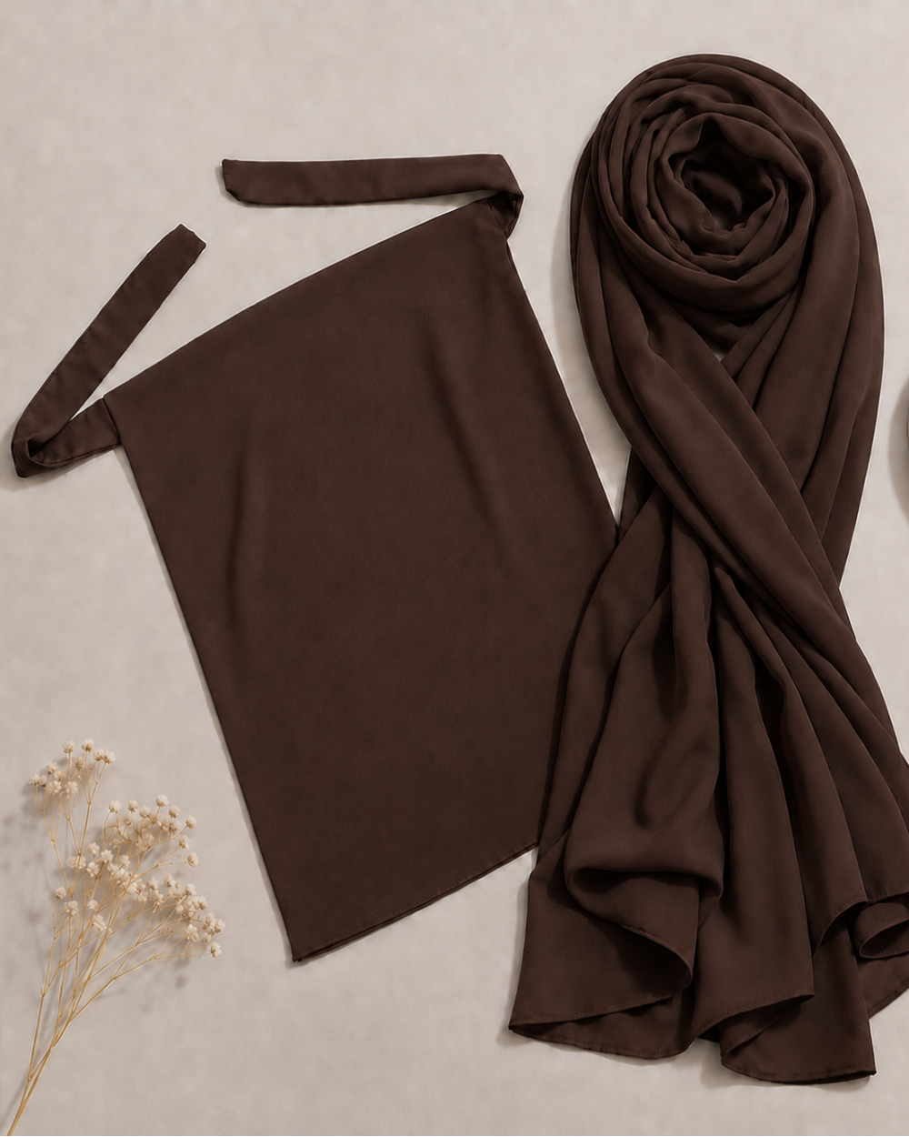 Georgette Niqab - Dark Brown