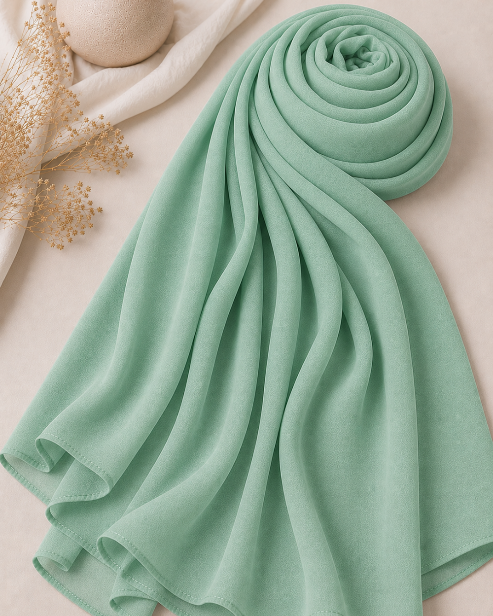 Georgette Hijab - Mint Green
