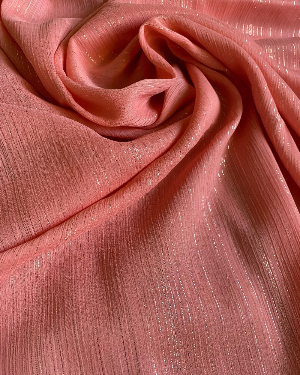 Metallic Chiffon - Peach