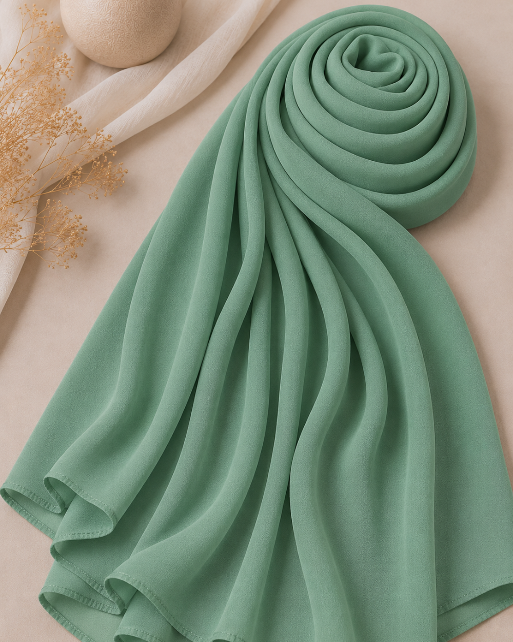 Georgette Hijab - Pistachio Green