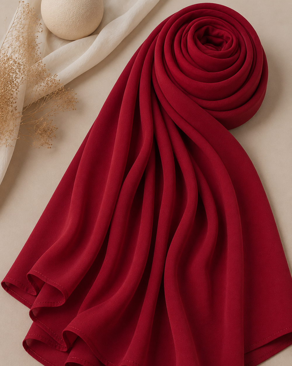 Georgette Hijab - Ruby Red