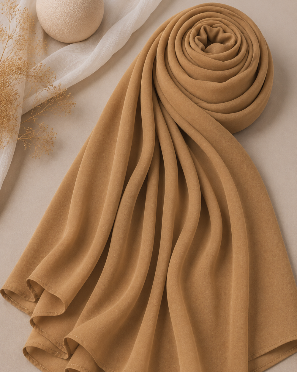Georgette Hijab - Tortilla Brown