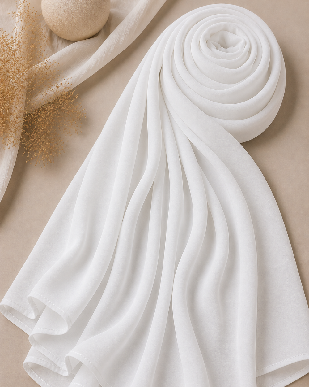 Georgette Hijab - White