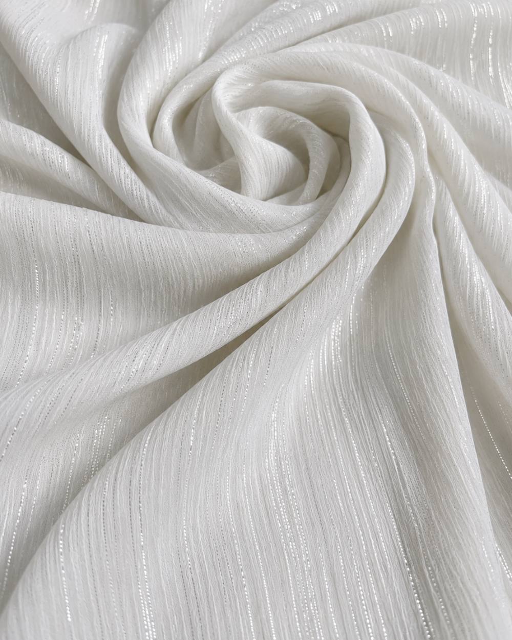 Metallic Chiffon - White