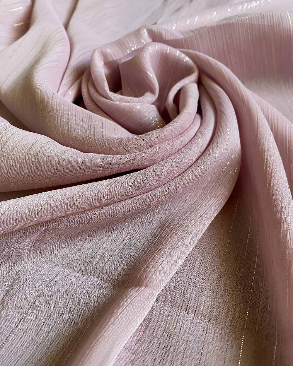 Metallic Chiffon - Baby Pink