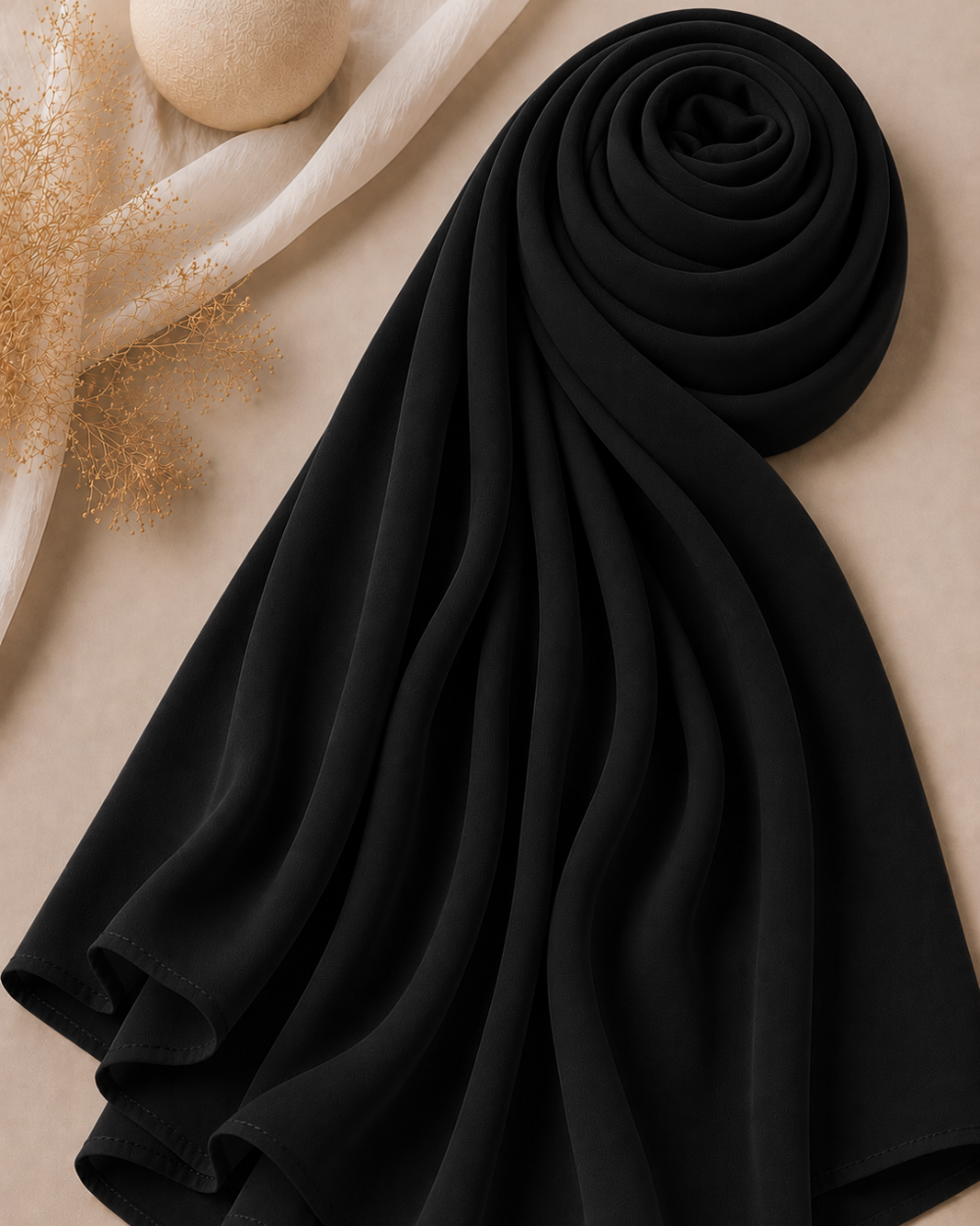 Georgette Hijab - Black