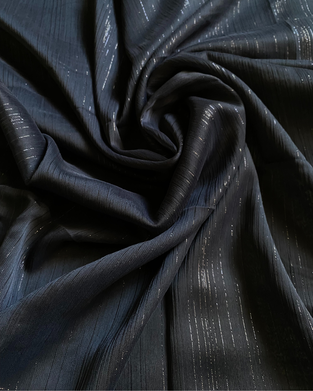 Metallic Chiffon - Black