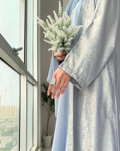 Arabic Shimmer Abaya - Blue