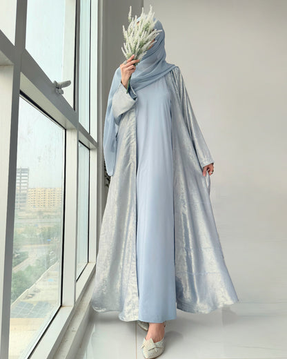 Arabic Shimmer Abaya - Blue