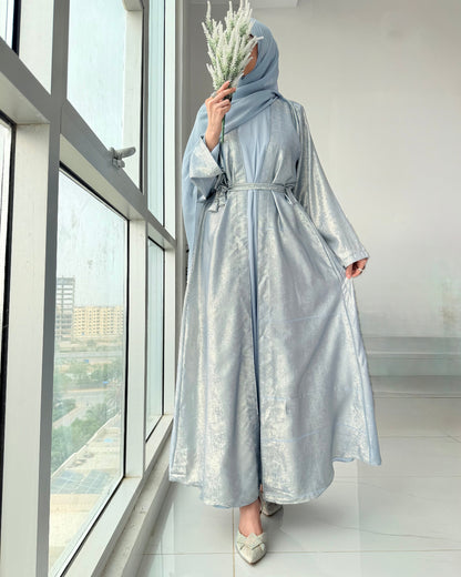 Arabic Shimmer Abaya - Blue