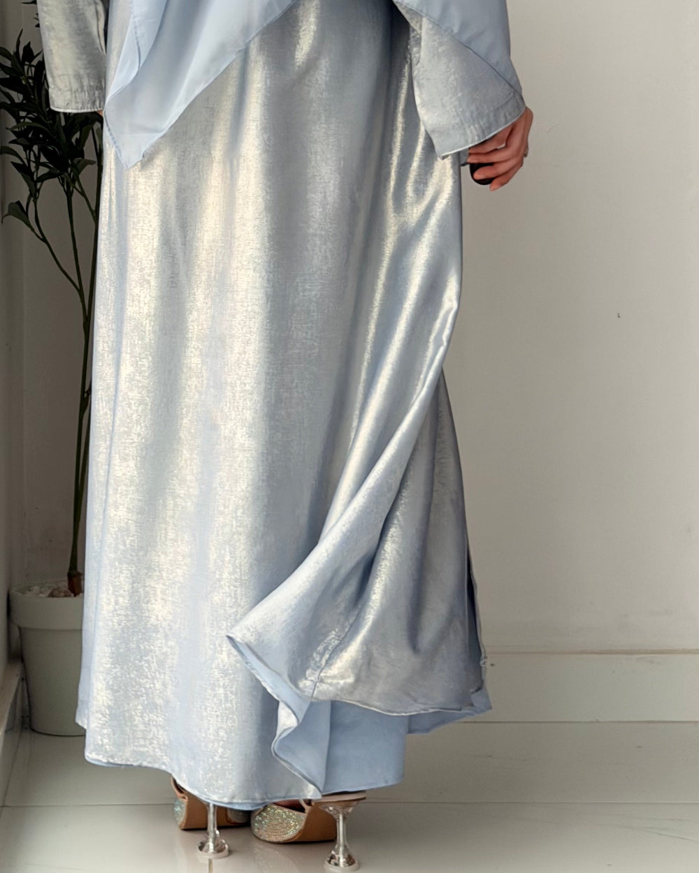 Arabic Shimmer Abaya - Blue