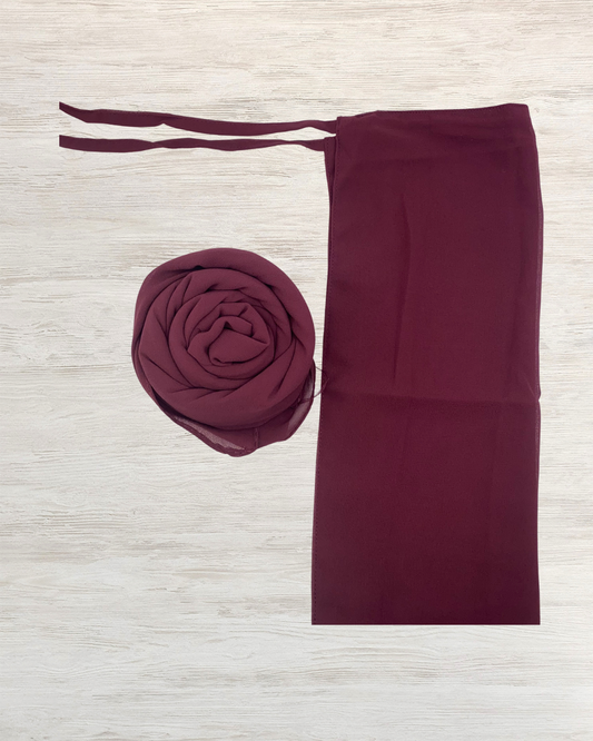 Georgette Niqab - Burgandy