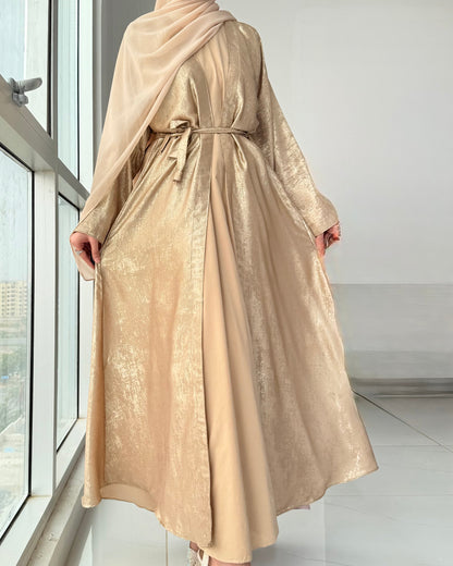 Arabic Shimmer Abaya - Gold