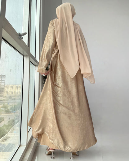 Arabic Shimmer Abaya - Gold