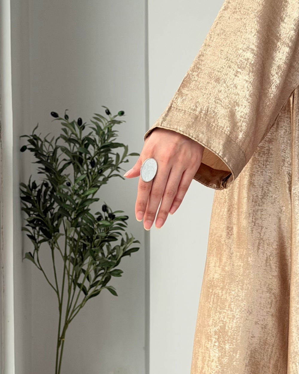 Arabic Shimmer Abaya - Gold