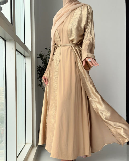 Arabic Shimmer Abaya - Gold