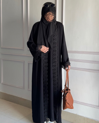 Laced Abaya - Black