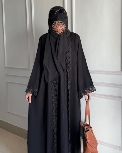 Laced Abaya - Black