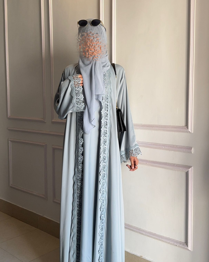 Laced Abaya - Blue