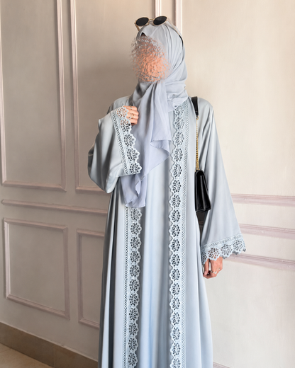 Laced Abaya - Blue