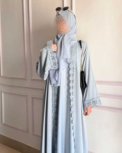 Laced Abaya - Blue