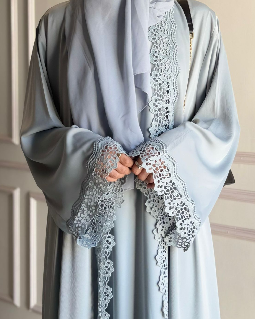 Laced Abaya - Blue