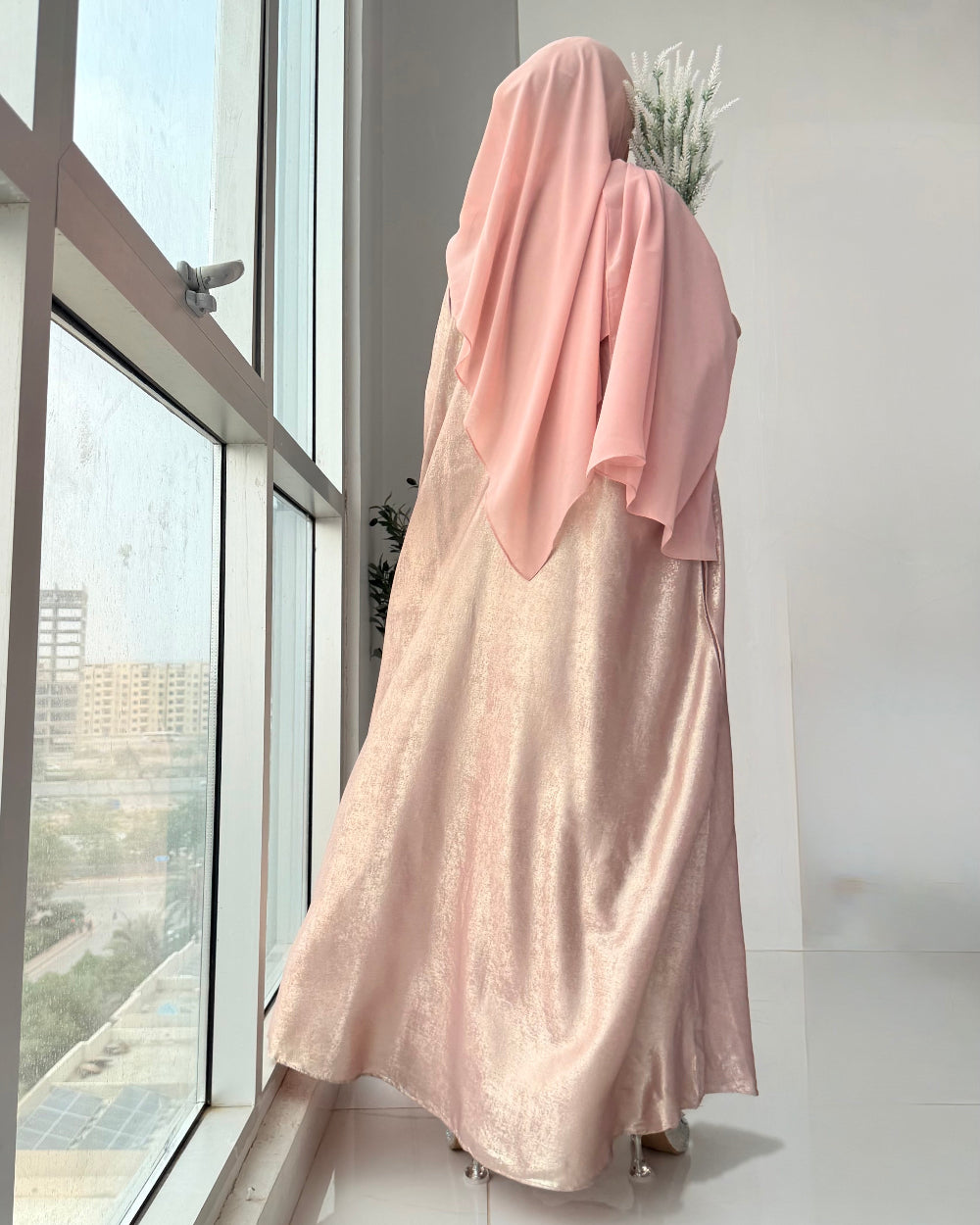 Arabic Shimmer Abaya - Lilac