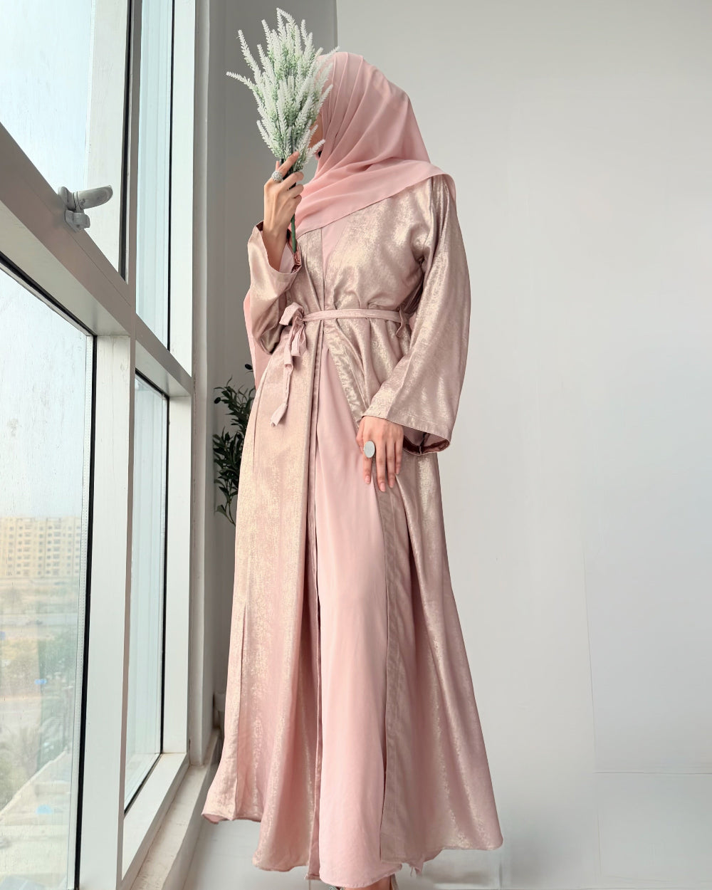 Arabic Shimmer Abaya - Lilac