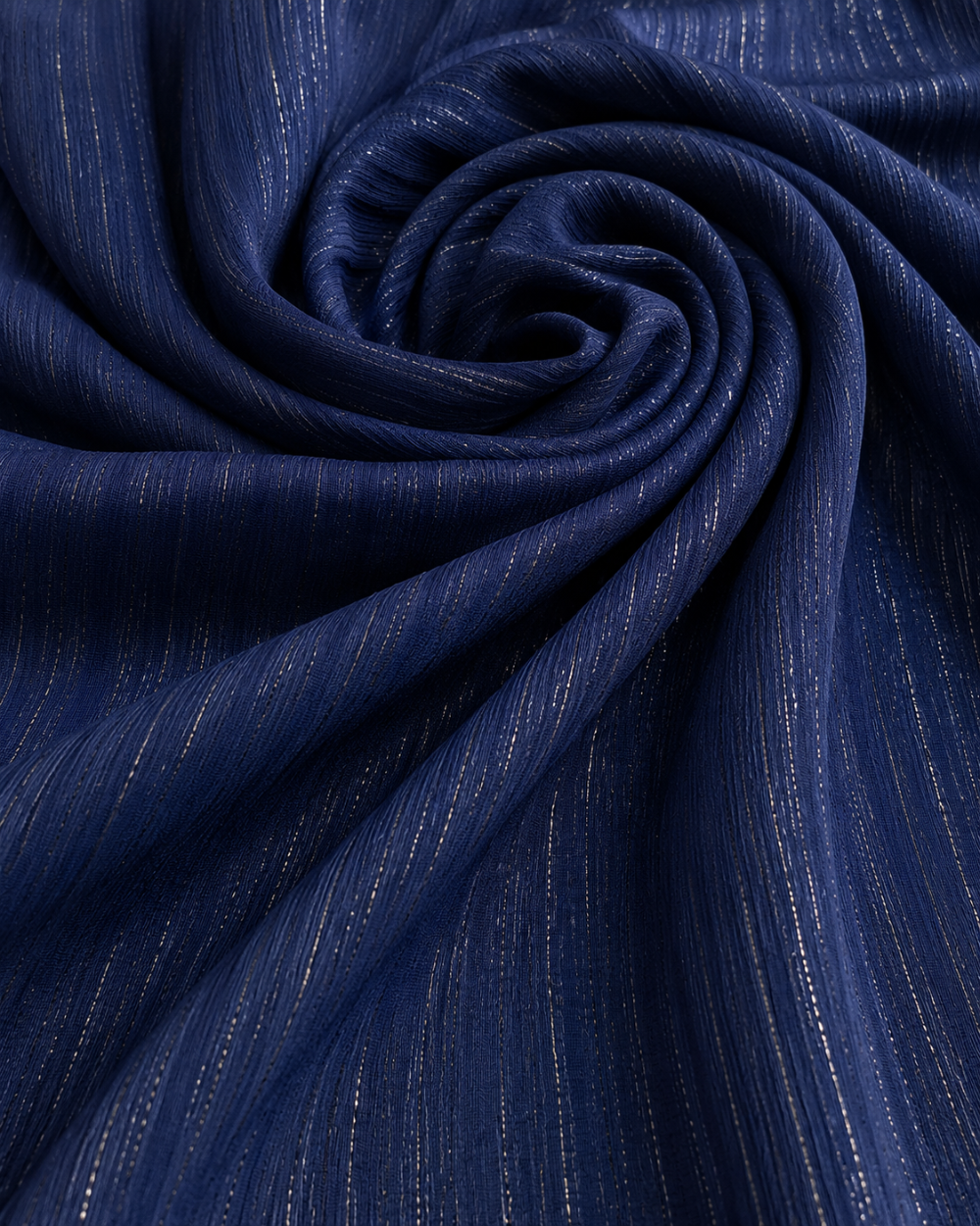Metallic Chiffon - Navy Blue