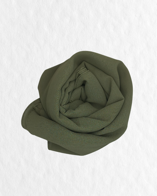 Georgette Hijab - Olive Green