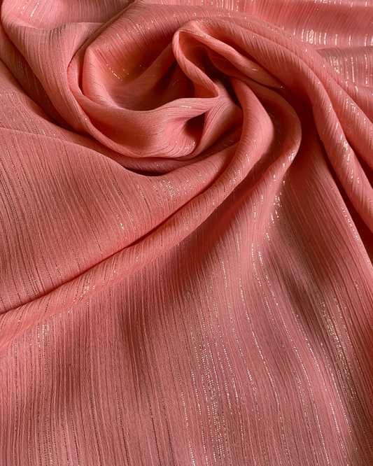 Metallic Chiffon - Peach