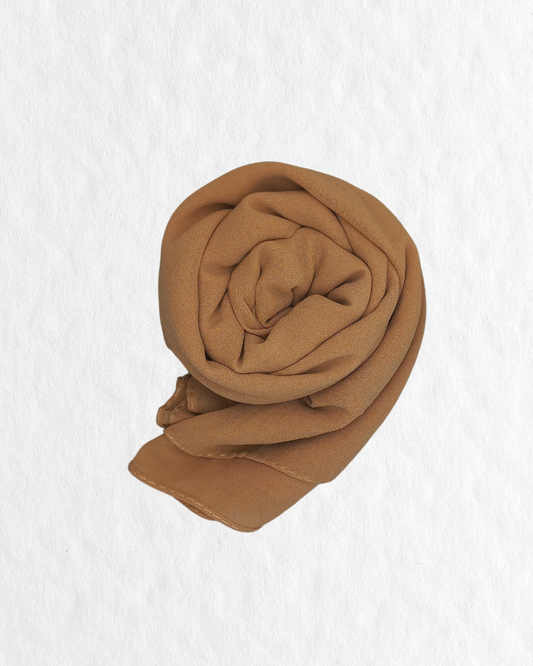 Georgette Hijab - Peanut Brown