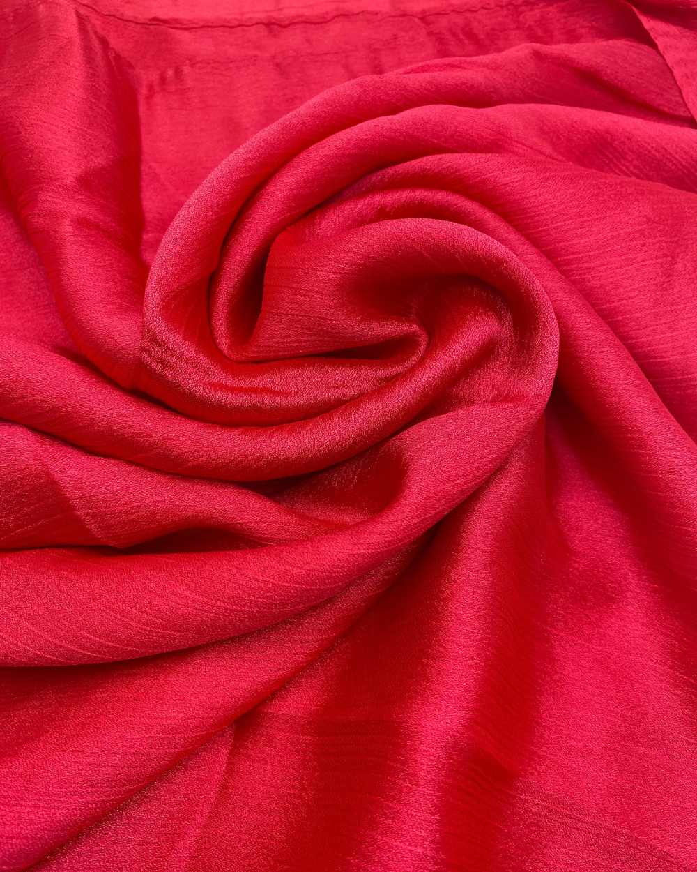 Crinkle Silk - Rose Red