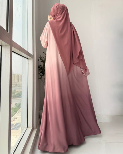 Tie & Dye Abaya - Pink