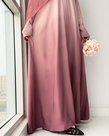 Tie & Dye Abaya - Pink